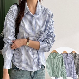 미노 루즈핏 줄무늬 스트라이프 셔츠 남방